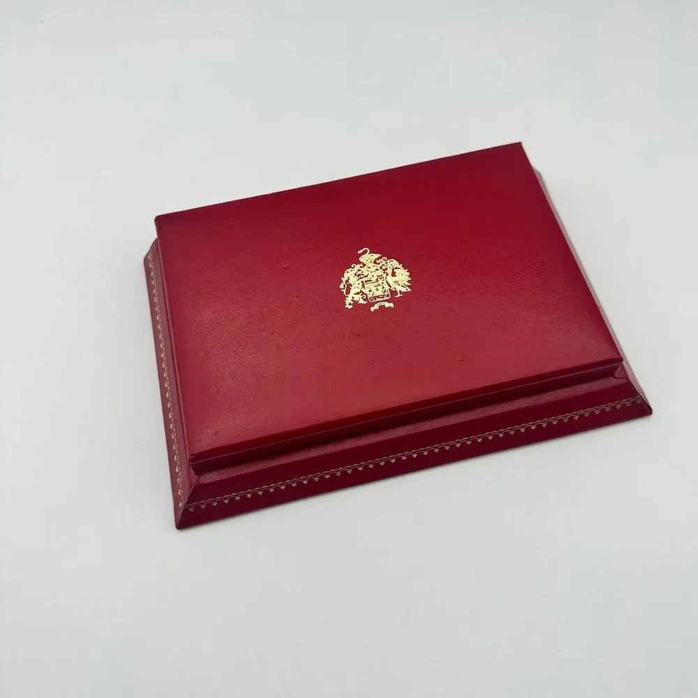 Vintage Majorica Red Jewelry Display Box Presentation Case Spain Crest